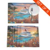 WHJYMX Pool Party Cruise Ship Printed Placemats Plate mat 12x18in