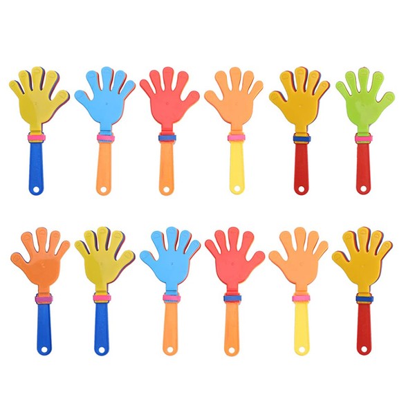 PRETYZOOM 24pcs Plastic Hand Clappers Hand Clapper Noisemakers Mini Hand Clappers Toys for Children Birthday Fiesta Party Supplies (Random Color)