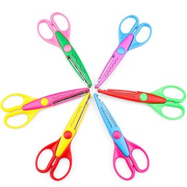 Oikejias Set of 6 Craft Scissors Decorative Edge Decorative Scissors Kids Pattern Scissors Creative Scissors Wave Lace Edge Cutters for Crafts, DIY Photo
