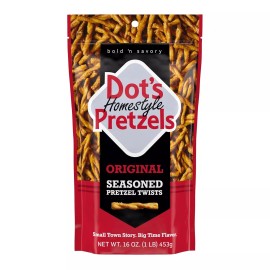 Pretzels Dot's Homestyle, retorcidos de pretzel sazonados originales, bolsa tamaño familiar de 16 oz