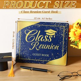 Patelai Class Reunion Guest Book with Pen Gathering Keepsake Decorations College High School Sign and Write Messages, 112 Pages(Blue,Class Reunion)