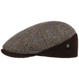 LIERYS Darnsell Harris Tweed Flat Cap - Brown Cap (54-61 cm) - Flat Cap Wool Cap - Men - Herringbone Pattern - Autumn/Winter, brown