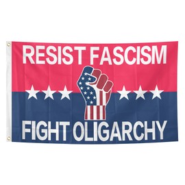 Resist Fascism Protest Fight Oligarchy Anti Tump Flag 3x5 Feet Anti Racism Resist Hate Equality Flag with Brass Grommets Indoor and Outdoor Decor