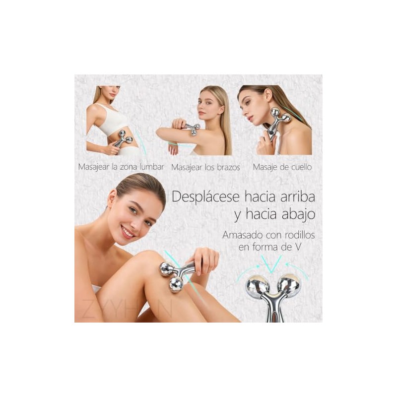 Herramienta Guasha Facial Acero Inoxidable, Plata, 3PCS
