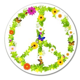 Peace Sign Nature Vinyl Sticker - Car Window Bumper Laptop - Select Size