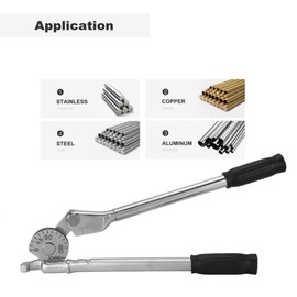 Pipe Bender,Handheld Tube Bender,180° Heavy Duty Tube Bending Tool for Copper Aluminum Steel Pipe,Tube Bender tool(370mm,3/8 10mm)