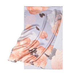 SHIROUYU 100% Mulberry Silk Scarf 70'' X 21'' Long Satin Fashion Designer Lightweight Wraps With Gift Packed