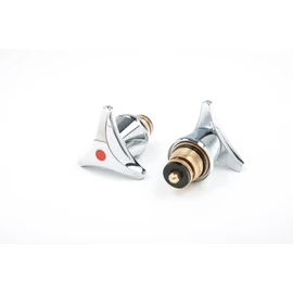 derClou24 8081000010 Sanitary Upper Section 3-Star Handle Trecorn Complete 3/8 Inch Marking Red Hot Water