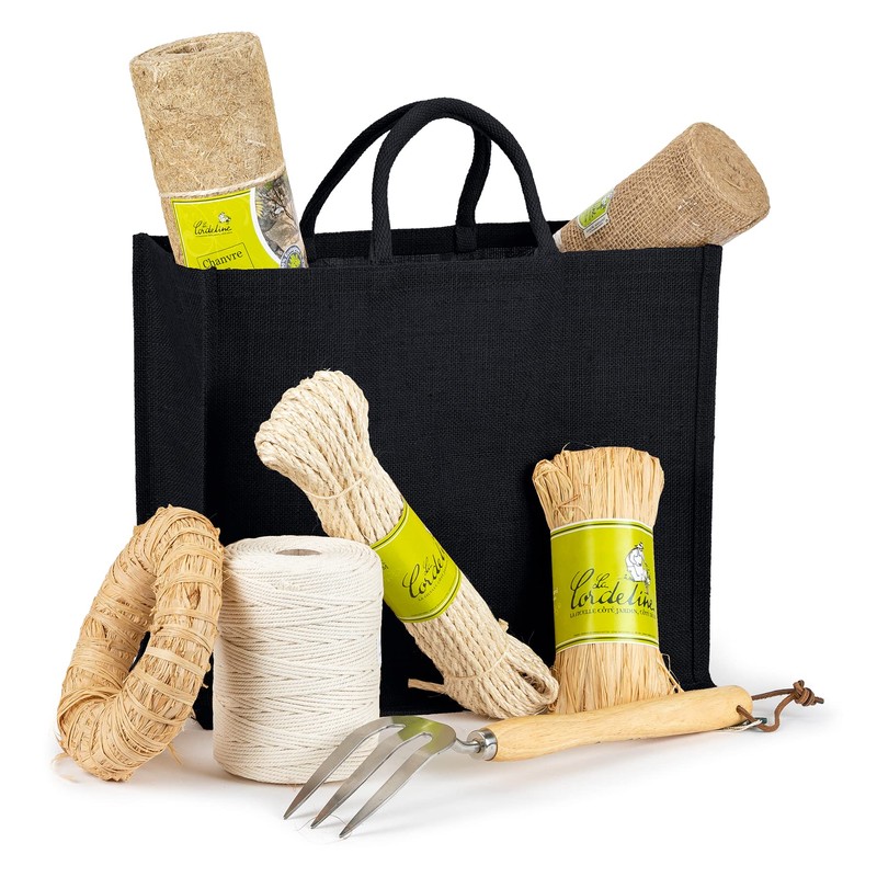 La Cordeline Black Jute 25 Litre Comfort Handle Shopping Bag,