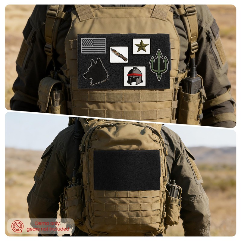 MOLLE Patch Panel Mounting Placard Platform, Hook & Loop Panel