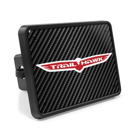 iPick Image for Jeep Trailhawk UV Graphic Carbon Fiber Look Plastic Tow Hitch Cover