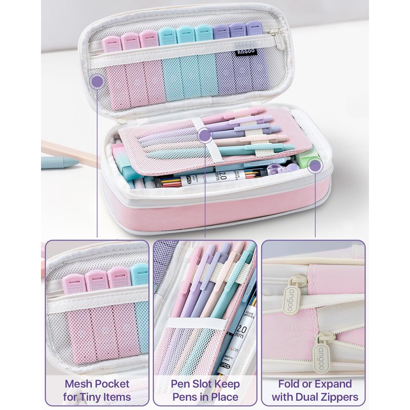 Four Candies Pencil and Pencil Case Set - Pink