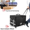 ENGPOW File Box with Wheels, Fireproof Document Box with Lock,Collapsible