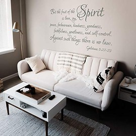 Spirit Bible Scripture Home Decor - The Fruit of The Spirit Galatians 5:22 Removable Wall Decal Scripture Decor Home Stickers Bible Art Verse Wallpaper, q12