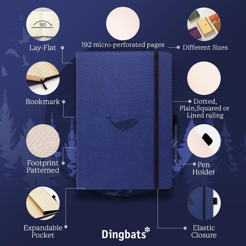 Dingbats* Wildlife Plain Journal A5 - Vegan Leather Hard Cover,