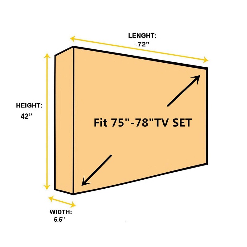 BroilPro Accessories Outdoor 75" -78" TV Set Cover,Scratch Resistant Liner