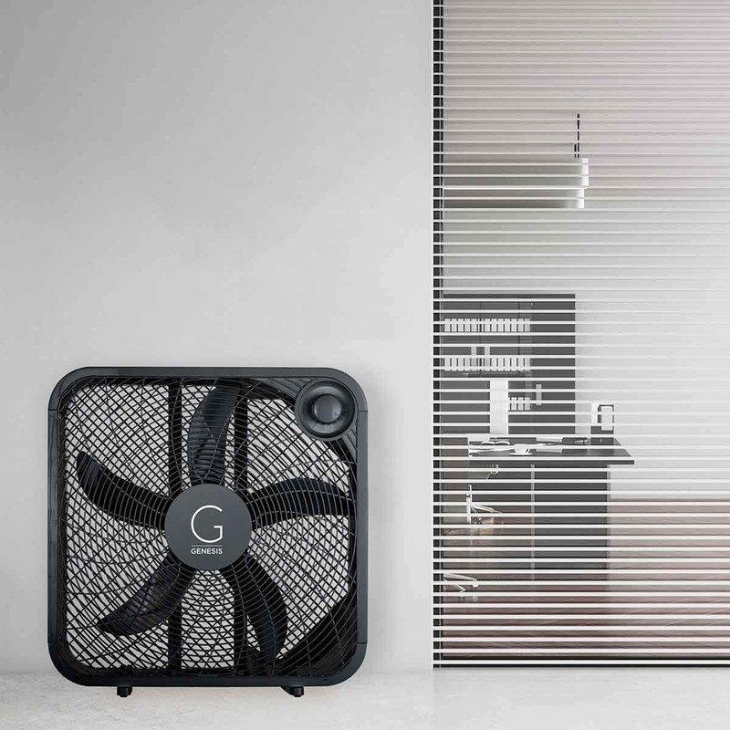 Genesis 20" Box Fan, 3 Settings, Max Cooling Technology, Carry
