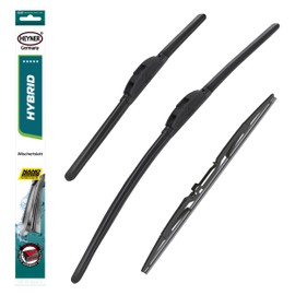 HEYNER® Windscreen Wiper Set with Rear Windscreen Wiper Suitable for Honda Civic X Hatchback (09.2016-12.2022) Hybrid Flat Bar Wiper Front and Rear Wiper