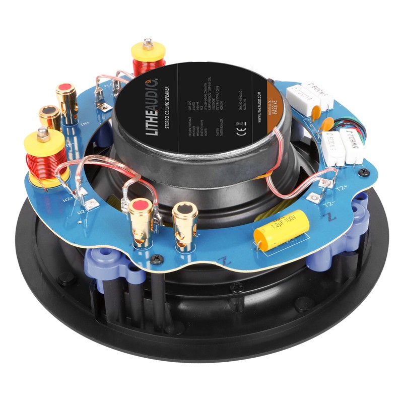 Lithe Audio 01554 6.5" Stereo Passive Ceiling Speaker, Single