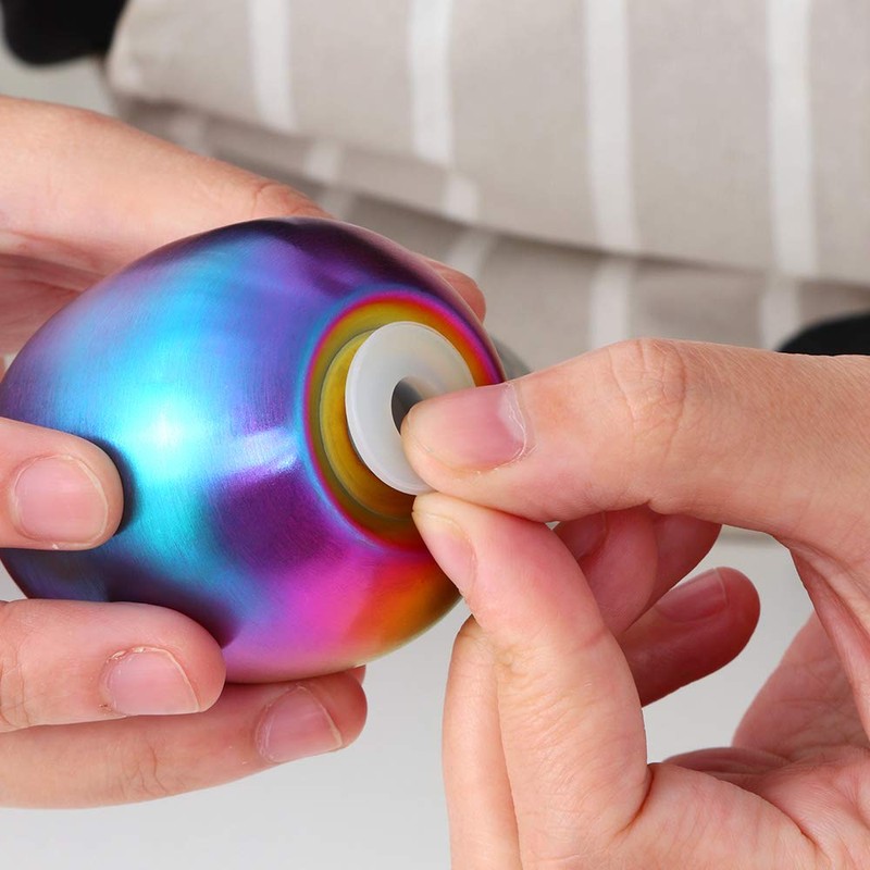 Rainbow Stainless Steel Egg Shaped Salt Pepper Shaker Set Salt