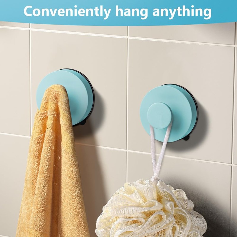 flintronic 2 Pcs Vacuum Suction Cup Hooks, Waterproof Reusable Heavy
