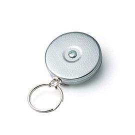 Key-BAK - Llavero retráctil con cable de acero inoxidable de 48 pulgadas, cable de acero inoxidable, parte delantera cromada, clip de cinturón de acero, 8 onzas, retracción, anillo dividido