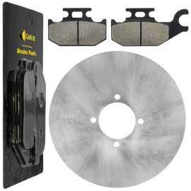 Caltric Rear Brake Disc Rotor w/ Pads fits Yamaha Kodiak 450 YFM450FA 4X4 2003 2004