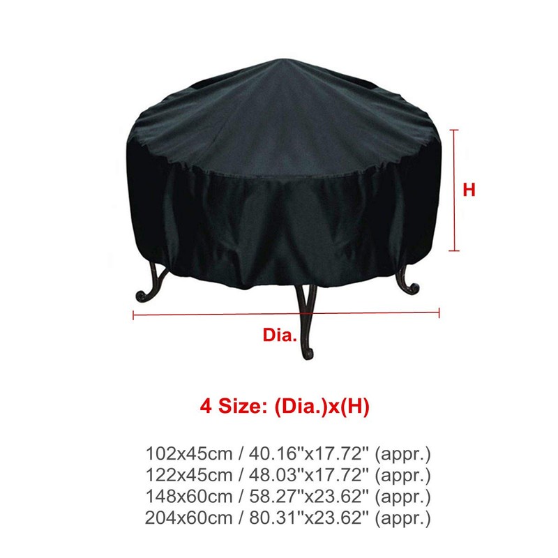Baogu Cover for round patios, fire pit covers (3XL (148