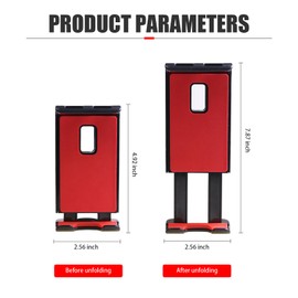 JawGrew Car Headrest Phone Holder, Seat Back Navigation Hook Holder, 360 Degree Universal Angle Flexible Adjustment Stable Support Bracket, Suitable for Most Car Auxiliary Accessories (Red)