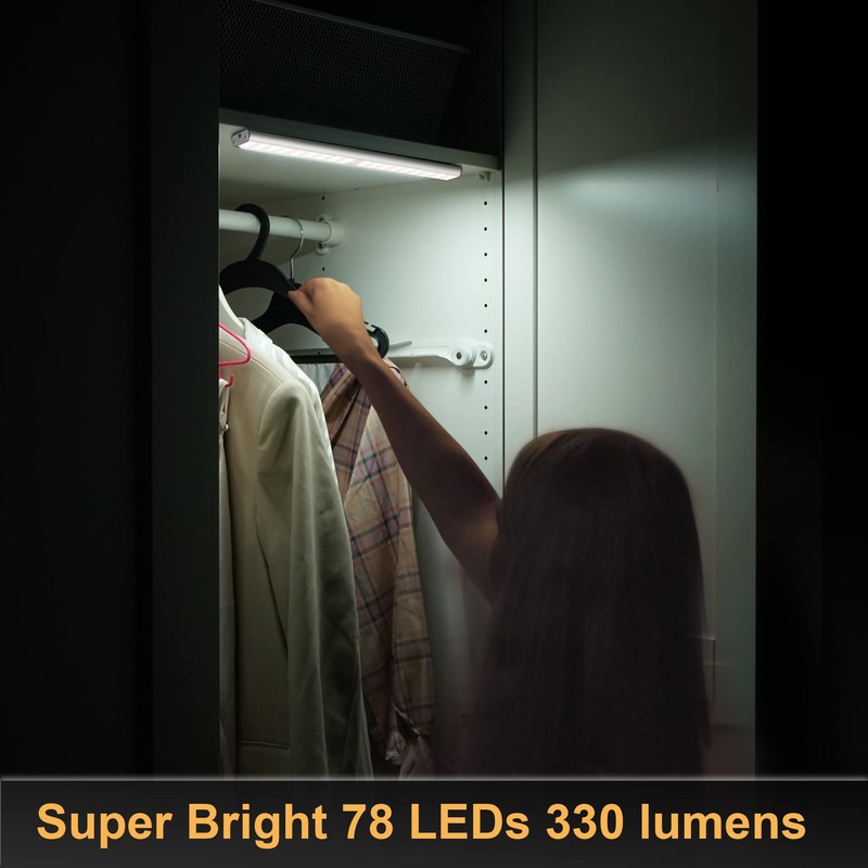 MOSTON Super Bright Rechargeable Closet Lights 78 LED Motion Sensor
