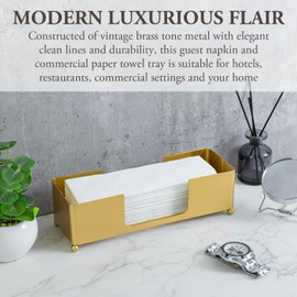 MyGift - Estante dispensador para Toallas de Papel, para el Secado de Manos, Hecho de Metal en Tono latón, Juego de 2 Unidades