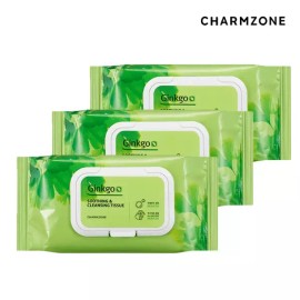 Chamzone 참존 징코 수딩 앤 클렌징 티슈 70매 3개 Charmon Zingko Soothing & Cleansing Tissue 70 Sheets, 3 Packs [Chamzone Jinko Soothing & Cleansing Wipes 70 sheets x 3 packs]