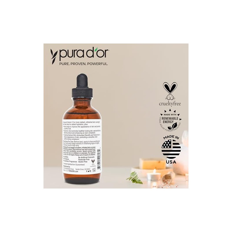 Pura D'or Vitamin C Serum, 4 Ounce