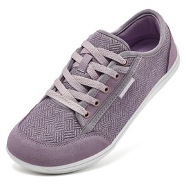 HOBIBEAR Barefoot Shoes for Women Men Zero Drop Sole Walking Sneakers Purple, 7 Wide Women/6 Wide Men