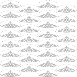 Tondiamo 30 Pcs Tiaras Bulk for Girls Princess Crown Rhinestone Tiaras Bendable Adjustable Headband for Kid Hair Accessory(Fashion Style)