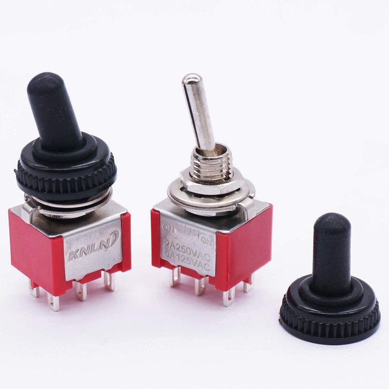 mxuteuk 10Pcs Mini Toggle Switch DPDT 2 Position 6 Pins