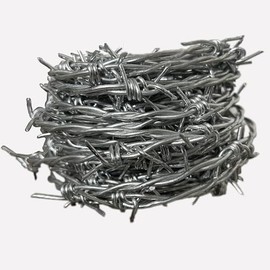 Enhanced 13Gauge Barbed Wire 4-Point,Barb Wire,50FT,High Zinc Content,3.5" Barb Spacing,Cattle Fencing,Fence Extension,Animal Deterrent