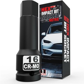 Aiourx 1/2-Inch Drive 16 mm Hex Impact Bit Socket, H16 Allen Bit Socket, Metric, Premium Cr-Mo Steel, for Automotive or Electrical Work