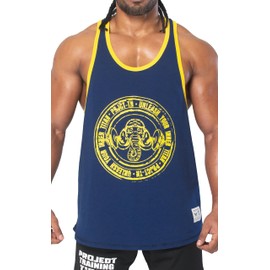 Project Titan Men's Bodybuilding Stringer Tank Top Sleeveless Gym Shirts Navy