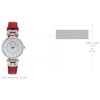ANNE KLEIN Women's Leather Strap Watch, Red/Silver, Quartz Movement
