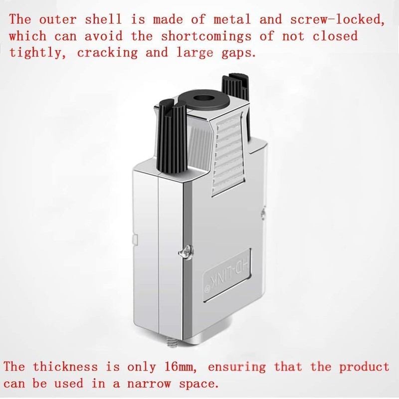 PENGLIN DB9 Female Solderless Metal Housing 9 Pin RS232 D-SUB