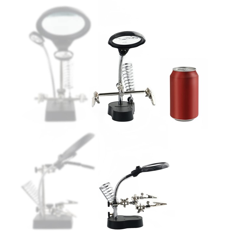 Vludiss Helping Hands Magnifying Glass Soldering Station, LED Lighted 3.5X
