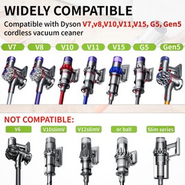 Upgrade Vacuum Head for Dyson V7 V8 V10 V11 V15 G5 Gen5 V8 Slim, Quick-Release Soft Roller Cleaner Head with Full-Area LED Green Light, Replacement Motorhead for Hard Floors, Tile and Wood
