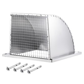 PATIKIL 10"x10" Wall Vent Cover, Exterior Dryer Vent Outlet Grille Louvered Stainless Steel Outdoor Duct Ventilation with Mesh Screen for Bathroom Kitchen