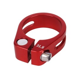 YANRUHFL Bike Bicycle Aluminum Alloy Seatpost Clamp, 34.9mm/31.8mm, for MTB, Road, Casual Bikes (Red, 31.8mm)