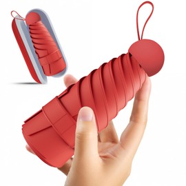 Windproof Mini Travel Folding Umbrella - UPF 50+ Sun & Rain Protection, Small Compact Lightweight Design Fits in Pocket or Bag, Eco-Friendly Fabric Wallet Umbrella for Commuter, Men Women Boys Girls