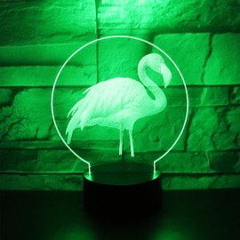 Hguangs Flamingo Gifts 3D Optical Illusion Night Light 7 Colors Changing Touch Control Birthday Christmas Gift Party Office Home Bedroom Decoration