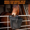 MIYABALA Horse Feed Bucket,15 Quart Plastic Hook Over Horse Feeder