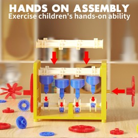 BBnote Engine Building Toys for Kids 3 Year Old, Working Model Engine Kit Construction Toy for Boys and Girls Age 3-5 5-7 8-12. STEM Learning, Educational Toys Birthday for Children Yellow