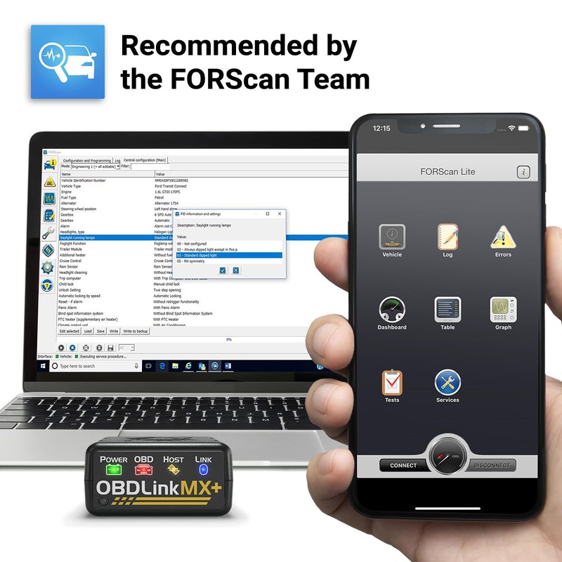 OBDLink MX+ OBD2 Bluetooth Scanner for iPhone, Android, and Windows